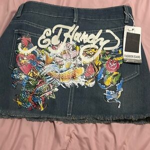 I am selling this deniem Ed Hardy skirt it is a size 2